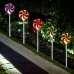 14 In. H Multi LED Candy Ornament Christmas Pathway Lights (Set Of 5) -Northlight Shop merrily christmas pathway lights 4873375x 4f 1000
