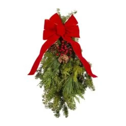 20 In. Fresh Holiday Greens Door Swag (1-Pack)