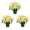 2 Qt. Christmas Poinsettia White With Green Foil (3-Pack) -Northlight Shop metrolina greenhouses fresh christmas plants 4447 64 1000