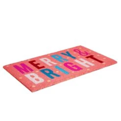 Pink Merry & Bright Doormat 17" X 29" 10 Pink Merry & Bright Doormat 17" X 29" -Northlight Shop multi calloway mills christmas doormats 107561729 4f 1000