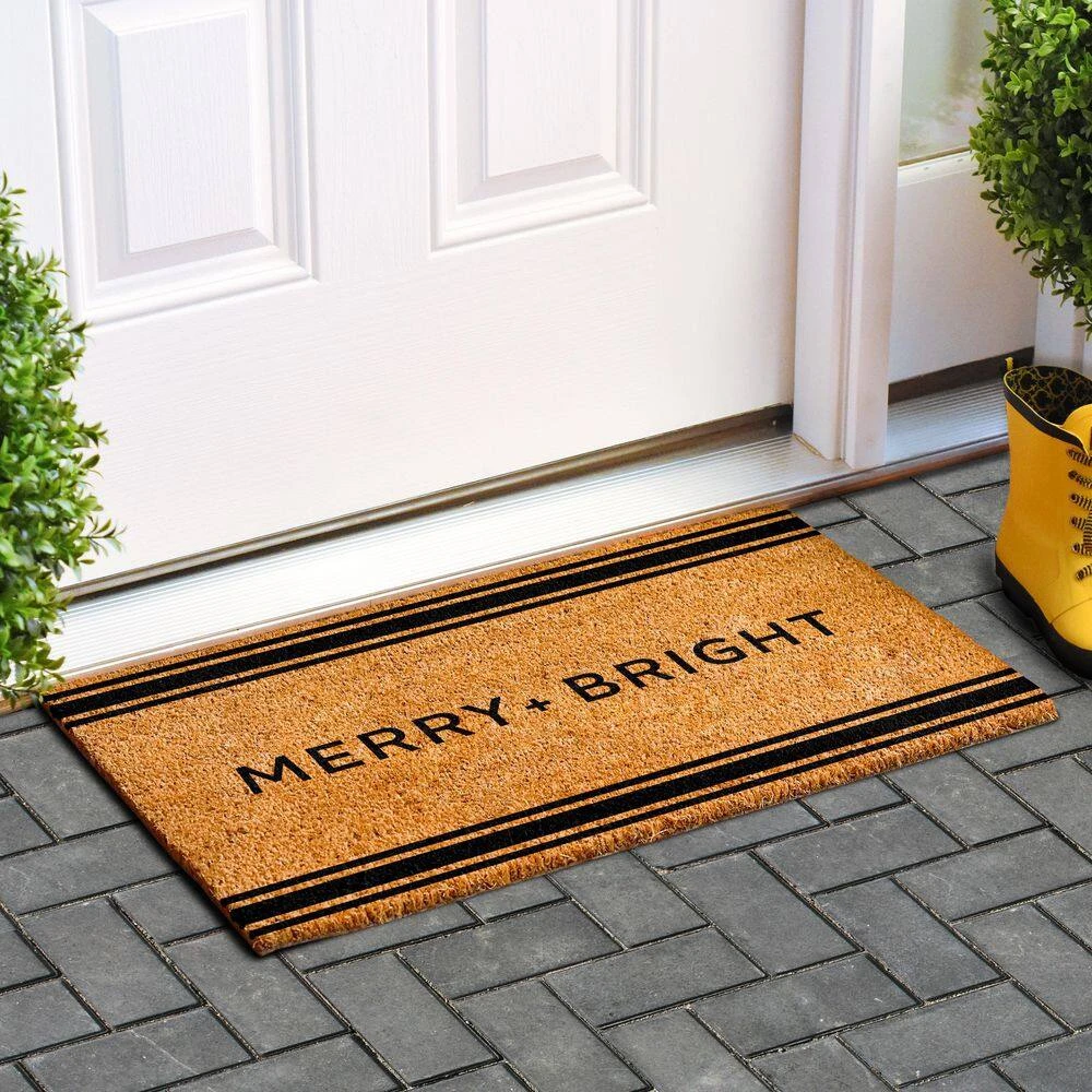 French Stripe Merry + Bright 17 In. X 29 In. Door Mat 2 French Stripe Merry + Bright 17 In. X 29 In. Door Mat - Image 2