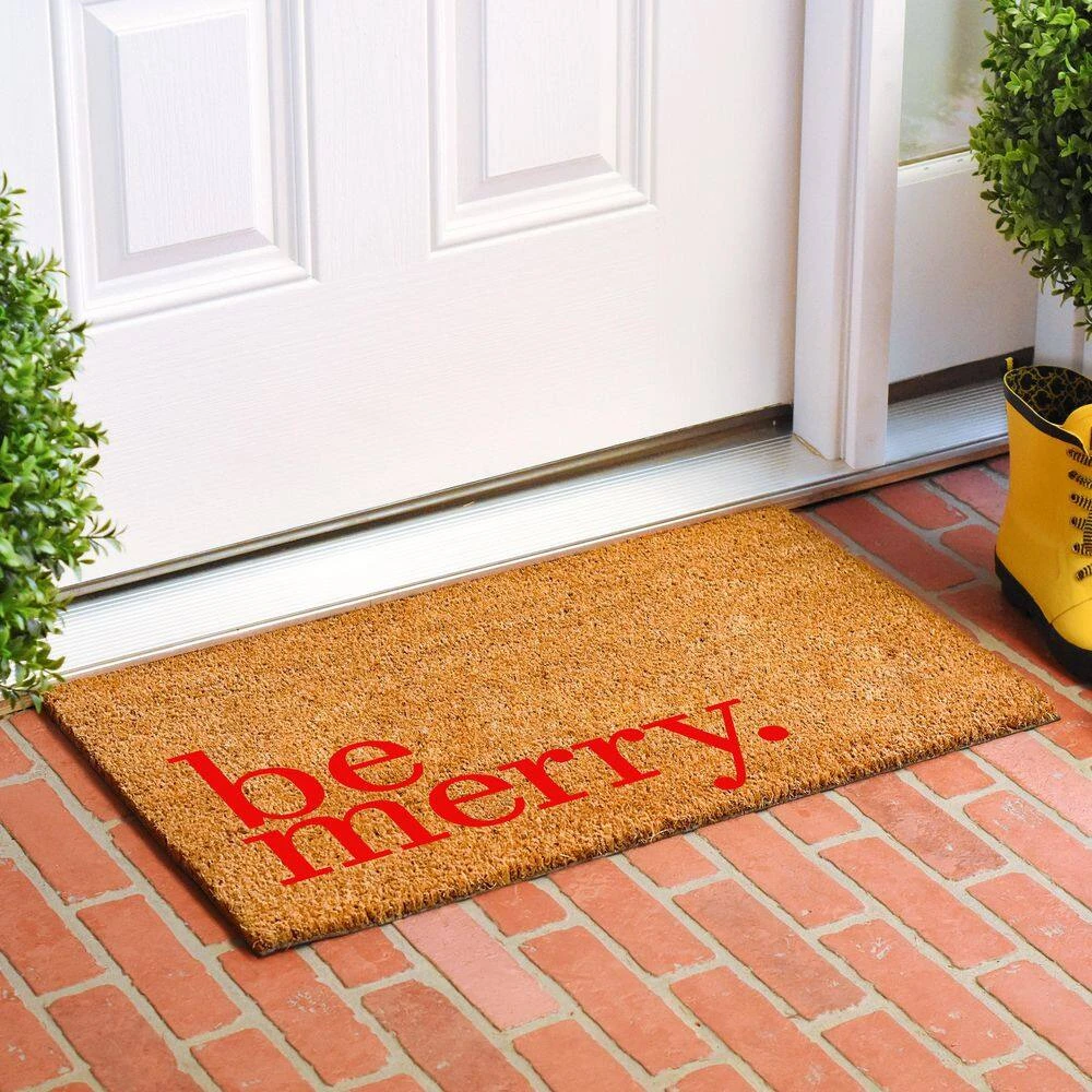 Be Merry Red Doormat 24" X 36" 2 Be Merry Red Doormat 24" X 36" - Image 2