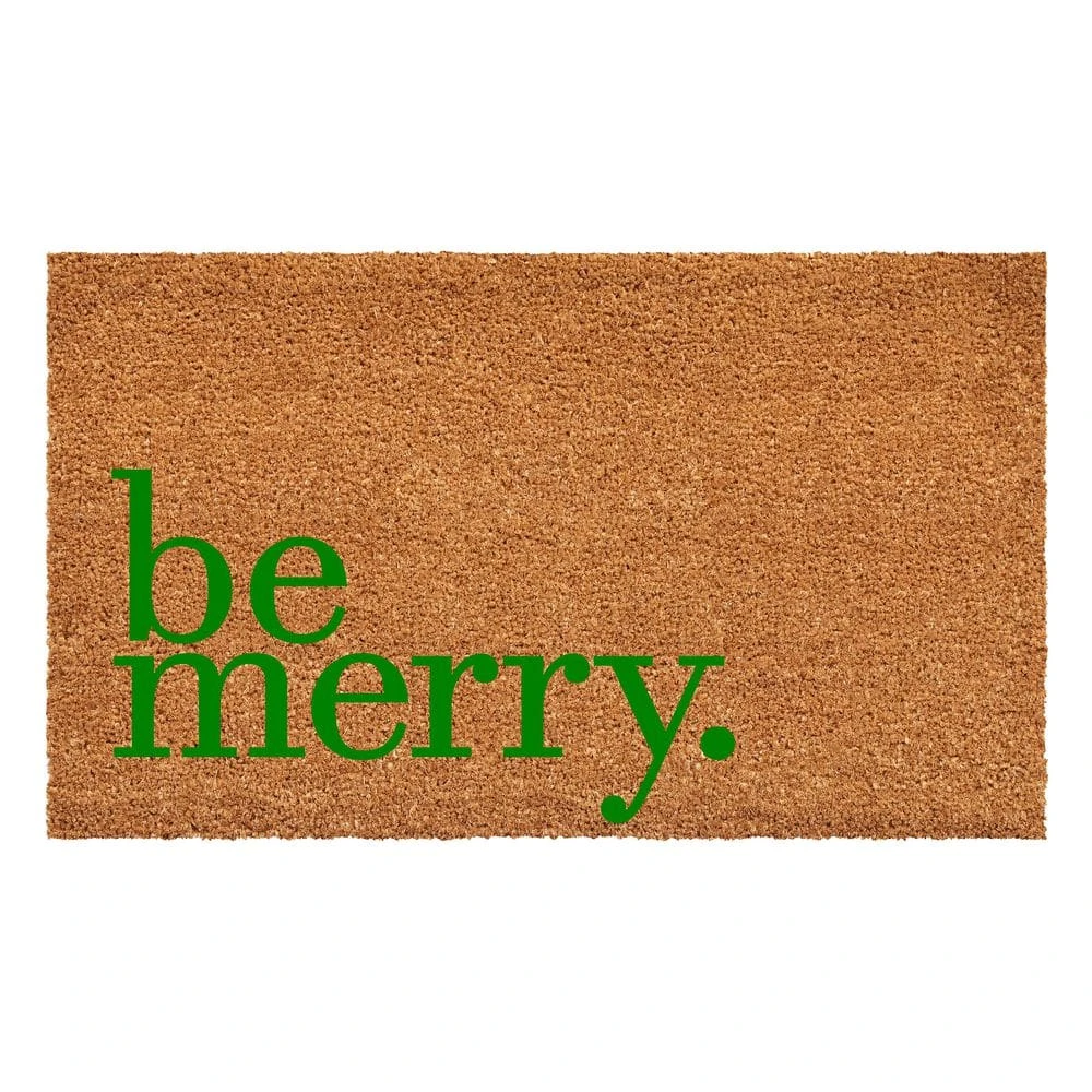Be Merry Green Doormat 24" X 36" 1 Be Merry Green Doormat 24" X 36"