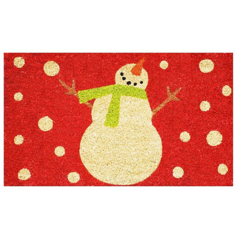 Holiday Snowman Doormat, 24" X 36" 1 Holiday Snowman Doormat, 24" X 36"