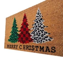 Natural Printed - Welcome Trees Multicolored Indoor/Outdoor Christmas Doormat 18 In. X 30 In. -Northlight Shop multi first concept inc christmas doormats fc 72912 40 1000