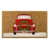 Home Accents Holiday Merry Holiday Truck Faux Coir 18 In. X 30 In. Holiday Door Mat -Northlight Shop multi home accents holiday christmas doormats 837570 64 1000