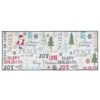 Santa Claus Multicolor 2 Ft. X 5 Ft. Holiday Words Area Rug