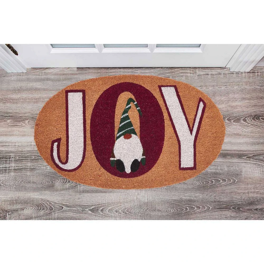Joy Gnome Multicolor 18 In. X 30 In. Coir Christmas Outdoor Doormat 4 Joy Gnome Multicolor 18 In. X 30 In. Coir Christmas Outdoor Doormat - Image 4