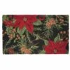 Poinsettia Christmas Multicolor 18 In. X 30 In. Coir Outdoor Doormat -Northlight Shop multicolor vcny home christmas doormats pon mat 1830 in multi 64 1000