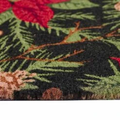 Poinsettia Christmas Multicolor 18 In. X 30 In. Coir Outdoor Doormat -Northlight Shop multicolor vcny home christmas doormats pon mat 1830 in multi c3 1000