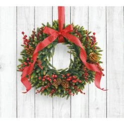 7 Ft. X 8 Ft. Christmas Wreath-Christmas Garage Door Decor Mural For Split Car Garage 6 7 Ft. X 8 Ft. Christmas Wreath-Christmas Garage Door Decor Mural For Split Car Garage -Northlight Shop my door decor christmas garage door decorations 285901xmas 029 1f 1000