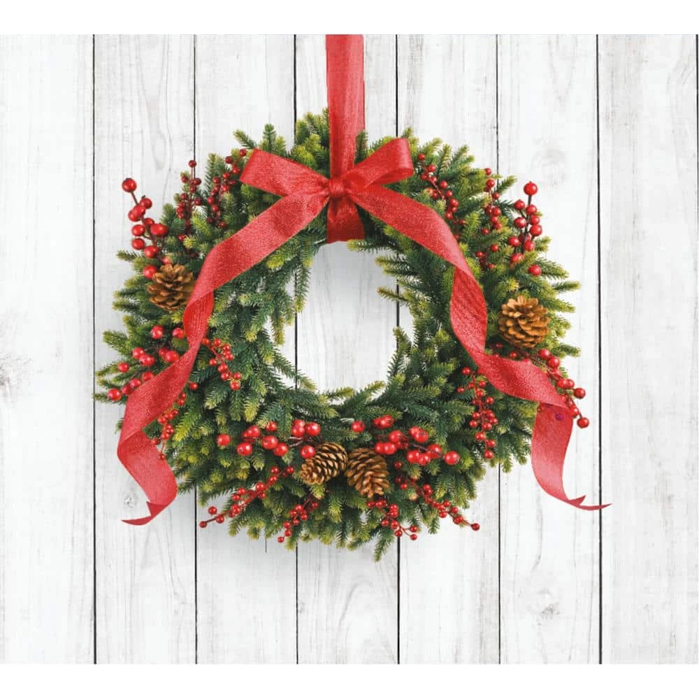 7 Ft. X 8 Ft. Christmas Wreath-Christmas Garage Door Decor Mural For Split Car Garage 1 7 Ft. X 8 Ft. Christmas Wreath-Christmas Garage Door Decor Mural For Split Car Garage