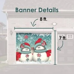 7 Ft. X 8 Ft. Christmas Snowmen And Gifts Holiday Garage Door Decor Mural For Single Car Garage -Northlight Shop my door decor christmas garage door decorations 285903xmas 002 4f 1000