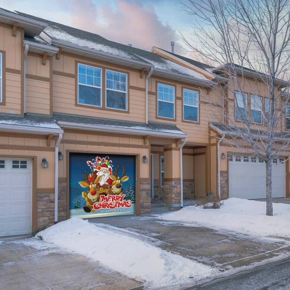 7 Ft. X 8 Ft. Santa's Take Off Holiday Garage Door Decor Mural For Single Car Garage 6 7 Ft. X 8 Ft. Santa's Take Off Holiday Garage Door Decor Mural For Single Car Garage - Image 6