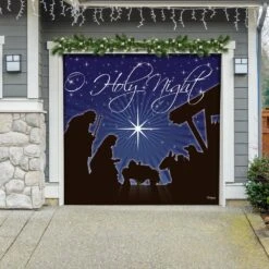 7 Ft. X 8 Ft. O'Holy Night Holiday Garage Door Decor Mural For Single Car Garage -Northlight Shop my door decor christmas garage door decorations 285903xmas 010 1f 1000