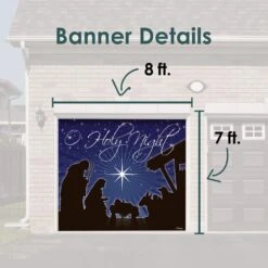 7 Ft. X 8 Ft. O'Holy Night Holiday Garage Door Decor Mural For Single Car Garage -Northlight Shop my door decor christmas garage door decorations 285903xmas 010 4f 1000