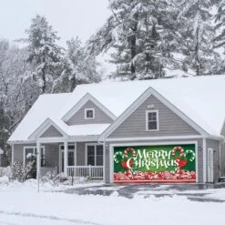 7 Ft. X 16 Ft. Christmas Candy Christmas Garage Door Decor Mural For Double Car Garage -Northlight Shop my door decor christmas garage door decorations 285905xmas 004 76 1000