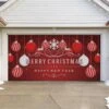 7 Ft. X 16 Ft. Red Ornaments In Snow Christmas Garage Door Decor Mural For Double Car Garage -Northlight Shop my door decor christmas garage door decorations 285905xmas 007 64 1000
