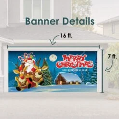 7 Ft. X 16 Ft. Santa's Take Off Christmas Garage Door Decor Mural For Double Car Garage 8 7 Ft. X 16 Ft. Santa's Take Off Christmas Garage Door Decor Mural For Double Car Garage -Northlight Shop my door decor christmas garage door decorations 285905xmas 008 4f 1000