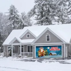 7 Ft. X 16 Ft. Santa's Take Off Christmas Garage Door Decor Mural For Double Car Garage 11 7 Ft. X 16 Ft. Santa's Take Off Christmas Garage Door Decor Mural For Double Car Garage -Northlight Shop my door decor christmas garage door decorations 285905xmas 008 76 1000