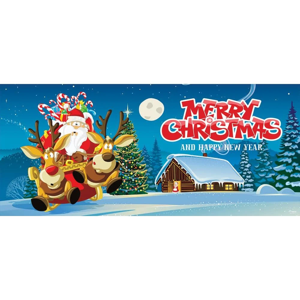 7 Ft. X 16 Ft. Santa's Take Off Christmas Garage Door Decor Mural For Double Car Garage 2 7 Ft. X 16 Ft. Santa's Take Off Christmas Garage Door Decor Mural For Double Car Garage - Image 2