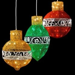 Ornament Assortment (3-Piece) With LED Lights