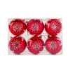 6-Piece Shatterproof Snowflake Red Ornaments -Northlight Shop national tree company christmas ornament sets frt100 ah112606 64 1000