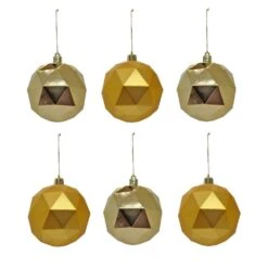 6-Piece Shatterproof Geometric Gold Ornaments -Northlight Shop national tree company christmas ornament sets frt100 ah112609 1f 1000
