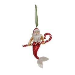 4-Piece HGTV Home Collection Santa Merman Ornaments -Northlight Shop national tree company christmas ornament sets hgtah63 ag2279a 4f 1000
