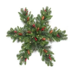 Crestwood Spruce 32 In. Artificial Snowflake With Battery Operated Warm White LED Lights