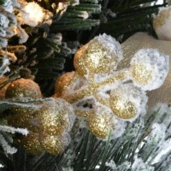 32 In. Feel Real Frosted Colonial Tear Drop With 50 Warm White Battery Operated LED Lights With Timer -Northlight Shop national tree company christmas swag peco8 365 32tb1 44 1000