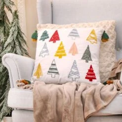 18 In. HGTV Home Collection Evergreen Forest Christmas Pillow -Northlight Shop national tree company christmas textiles hgt93 tcc25868a 1f 1000