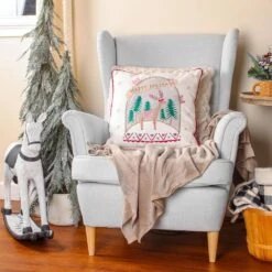 18 In. HGTV Home Collection Snow Globe Christmas Pillow -Northlight Shop national tree company christmas textiles hgtdd94 20348cc 31 1000