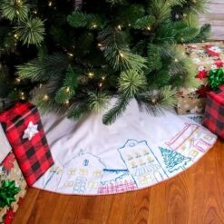 52 In. HGTV Home Collection Village Scene Tree Skirt -Northlight Shop national tree company christmas tree skirts hgt93 cts25014a 1f 1000