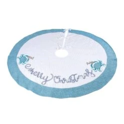 52 In. HGTV Home Collection Embroidered Coastal Colors Tree Skirt -Northlight Shop national tree company christmas tree skirts hgt93 cts25027a 1f 1000