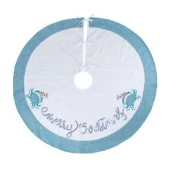 52 In. HGTV Home Collection Embroidered Coastal Colors Tree Skirt