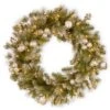 30 In. Artificial Battery Operated LED Lights Glittery Pomegranate Pine Wreath 14 30 In. Artificial Battery Operated LED Lights Glittery Pomegranate Pine Wreath -Northlight Shop national tree company christmas wreaths gtp1 300 30w b1 64 1000