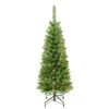 First Traditions 4.5 Ft. Rowan Pencil Slim PreLit Artificial Christmas Tree With Multicolor Lights -Northlight Shop national tree company pre lit christmas trees rw100 304r 45 64 1000