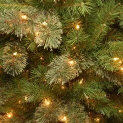 9 Ft. Tacoma Pine Pencil Slim Artificial Christmas Tree With Clear Lights -Northlight Shop national tree company pre lit christmas trees tap7 311 90 4f 1000