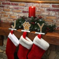 5 In. Gold Sparkle JOY Stocking Holders (3-count) 11 5 In. Gold Sparkle JOY Stocking Holders (3-count) -Northlight Shop national tree company stocking holders mo57 mae20219 1 31 1000