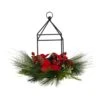 14 In. Unlit Christmas Poinsettia, Berry And Pinecone Metal Candle Holder Christmas Artificial Table Arrangement -Northlight Shop nearly natural artificial christmas plants a1855 64 1000