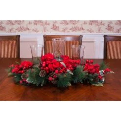 30 In. Holiday Hydrangea Candelabrum -Northlight Shop nearly natural christmas candles 4659 4f 1000