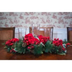 30 In. Holiday Hydrangea Candelabrum -Northlight Shop nearly natural christmas candles 4659 e1 1000