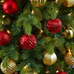 Holiday 2 In. Red Shatterproof Christmas Tree Ornament Set With Re-Useable Tube (101-Count) -Northlight Shop nearly natural christmas ornament sets d1002 rd 1f 1000