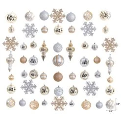 Holiday Deluxe 3.5 In. Multicolor Shatterproof Assorted Ornaments (81-Pack) -Northlight Shop nearly natural christmas ornament sets d1036 c3 1000