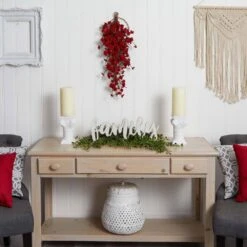 28in. Plum Blossom Teardrop Artificial Christmas Swag -Northlight Shop nearly natural christmas swag 4883 31 1000