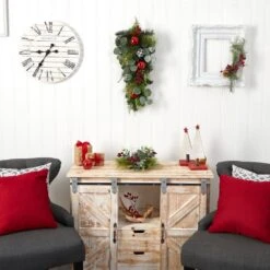 26 In. Unlit Artificial Holiday Christmas Greenery Ornament Artificial Swag -Northlight Shop nearly natural christmas swag w1265 31 1000