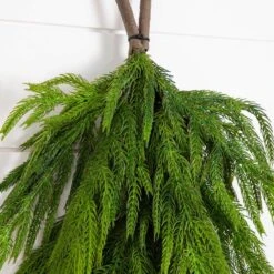 3 Ft. Artificial Real Touch Norfolk Island Pine Teardrop With Natural Look -Northlight Shop nearly natural christmas swag w1400 1f 1000