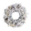 20 In. Prelit LED Flocked Artificial Christmas Wreath With 35 Warm White LED Lights -Northlight Shop nearly natural christmas wreaths w1304 64 1000
