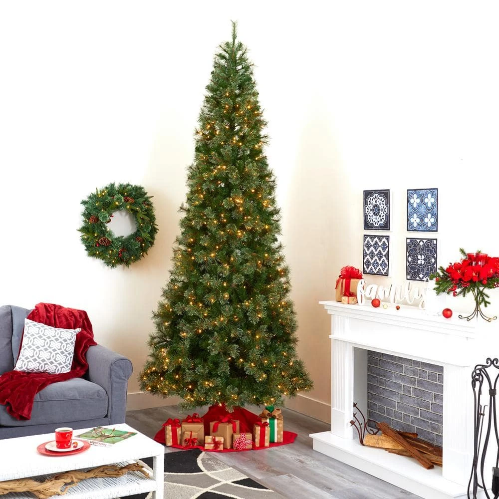 10 Ft. Pre-lit Cashmere Slim Artificial Christmas Tree With 750 Warm White Lights 2 10 Ft. Pre-lit Cashmere Slim Artificial Christmas Tree With 750 Warm White Lights - Image 2